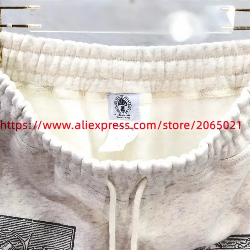 Sanskrit Printing Apricot Saint Sweatpants Men Women Jogger Drawstring Pants