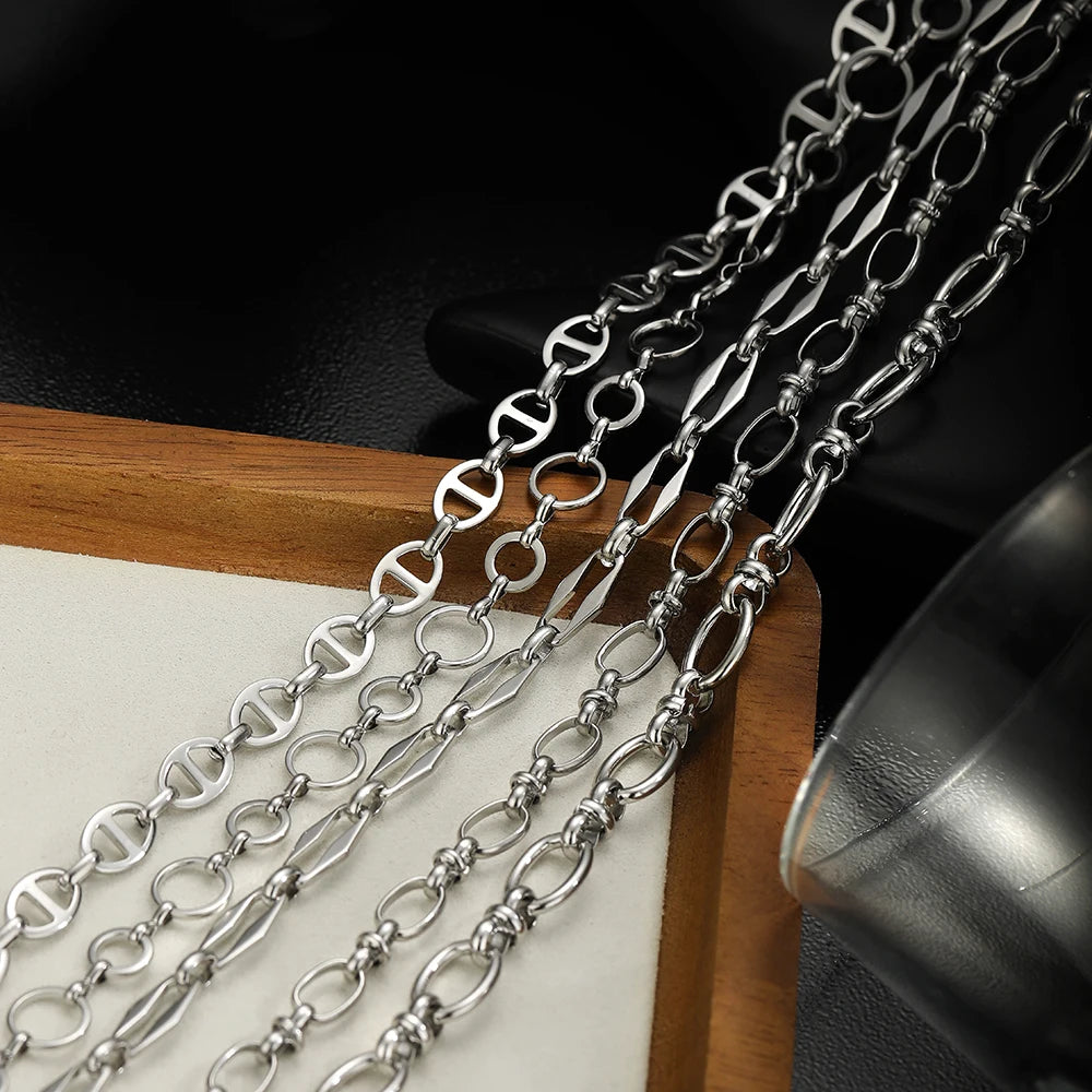 1 Meter Stainless Steel Handmade Punk Chains DIY Hip Hop Women Men Necklaces Findings Bracelets Jewelry Making Accessories