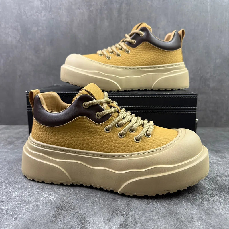 Winter Outdoor Leather Men Boots Ankle Boots Lightweight Couple Casual Boots Classic Handmade Boots Designer Women Work Boots
