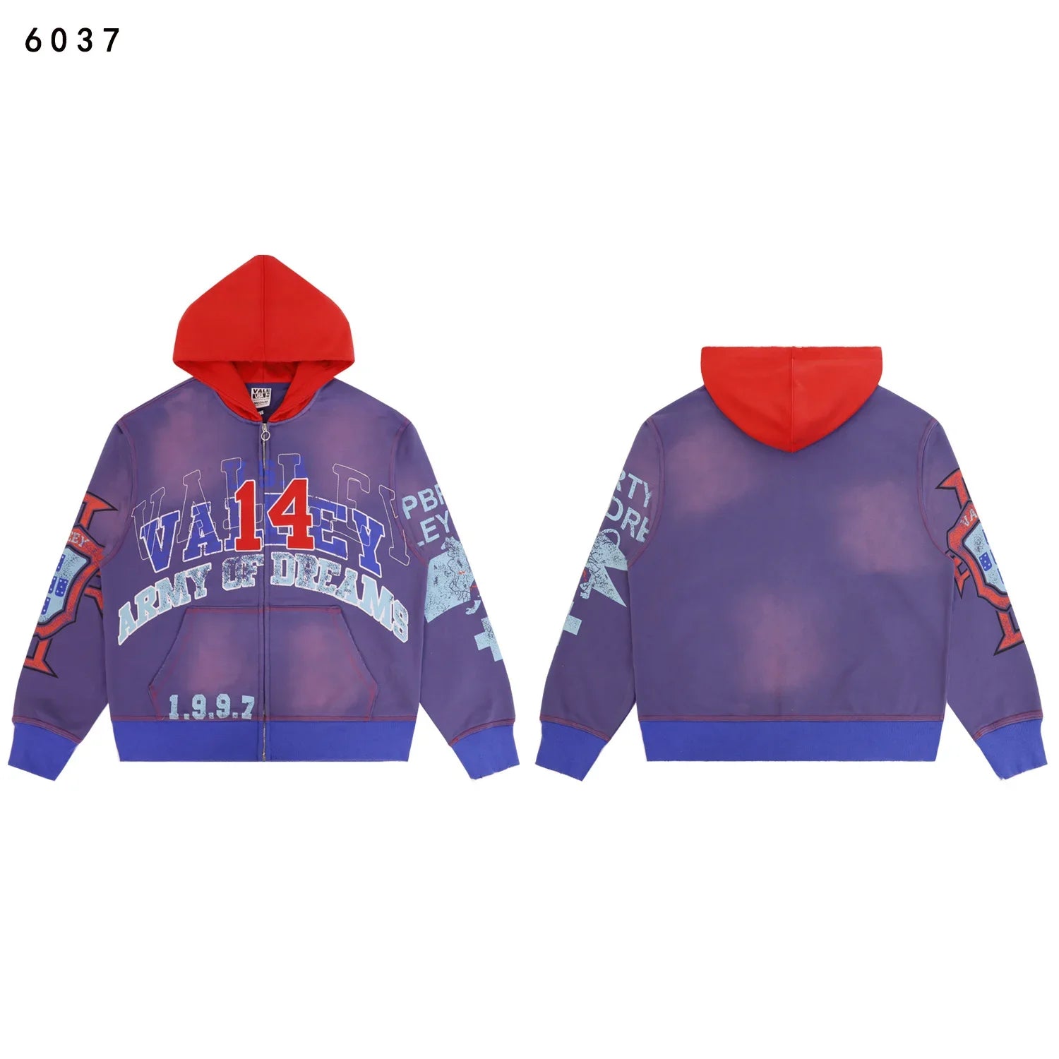 25ss High Quality Vale Washed Distressed  Hoodies Sweatpants Clothes Men Women Winter Autumn Casual Loose VALLEY  Pants